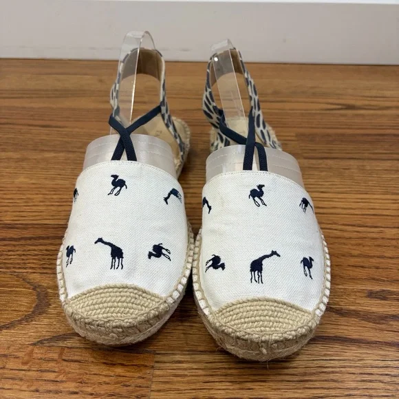 Talbots Ivy Espadrille Flats with Embroidered Giraffes - Picture 3 of 9